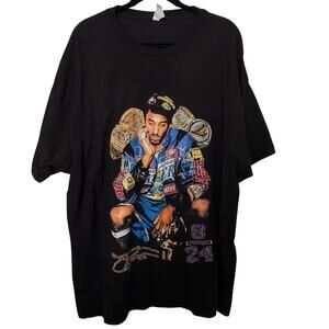 Kobe Championship Rings Black Graphic T-Shirt 2X